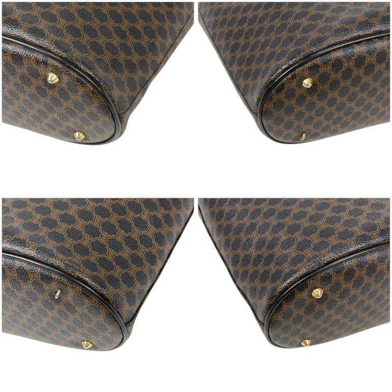 Celine Mini Tote Bag Black Macadam Leather Bucket Shape — view 6