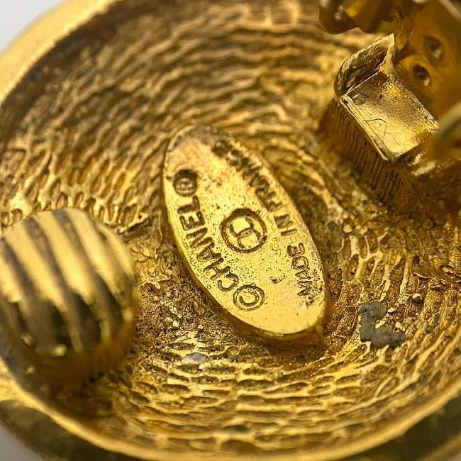 Chanel Earrings Gold Coco Mark Vintage GP — view 8