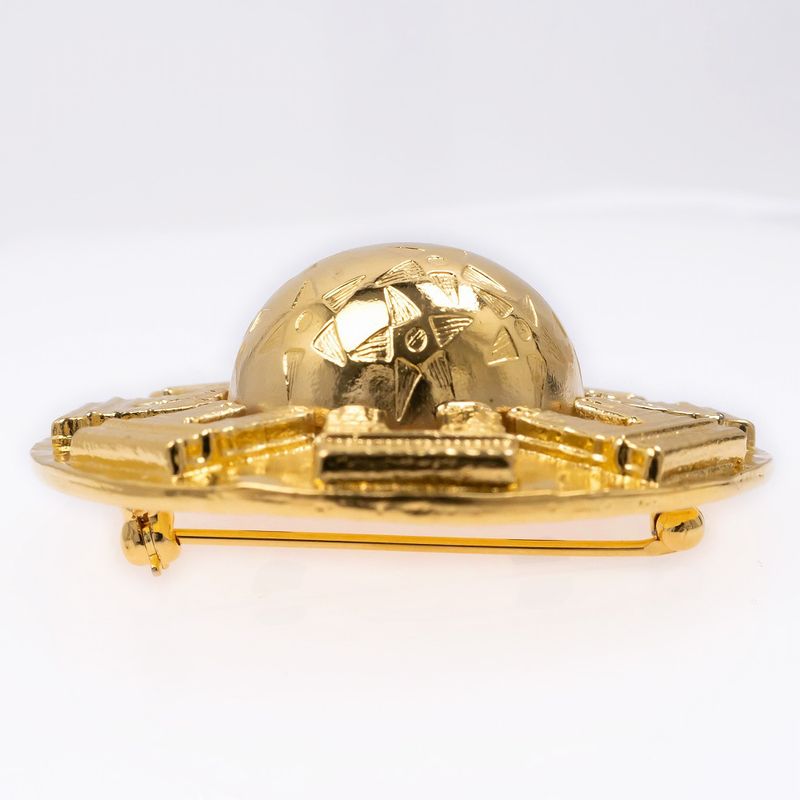 Celine Brooch Gold Dome Motif Arc De Triomphe Star — view 5