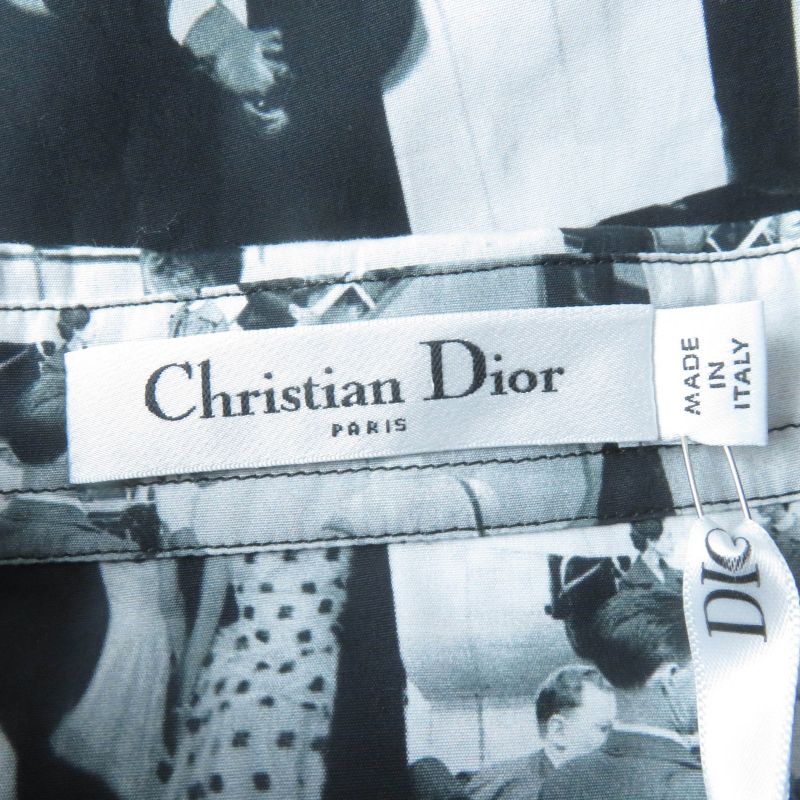 Christian Dior 25 SS 511 B28 A3 A14 100% Cotton Monsieur Patchwork Motif Long — view 6