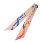 Hermes Twilly Brides De Gala Applique Pique Scarf Silk Rose Poodle Blue — view 2