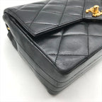 Chanel CC Logo Quilted Lambskin Turnlock Chain Shoulder Bag Black — view 5