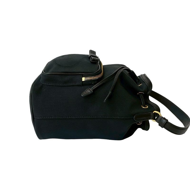 Prada Duet Logo Canvas Leather Drawstring 2-Way Handbag