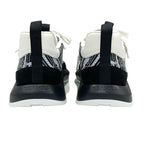 Hermes Glam Sneakers Shoes Leather Suede Black White Bandana Pattern — view 5