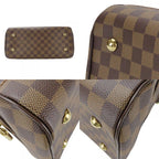 Louis Vuitton Handbag Duomo Damier Leather Ebene Brown Gold Hardware — view 4
