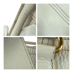 Prada Vittero Dino White Gold Hardware Leather Bn2534 Tote Handbag — view 6