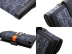 Dior Bifold Wallet Compact Trotter Line Navy Black Orange — view 5