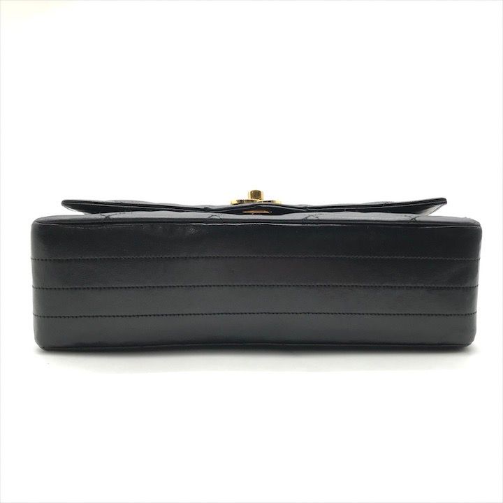 Chanel CC Logo Quilted Lambskin Turnlock Chain Shoulder Bag Black — view 3