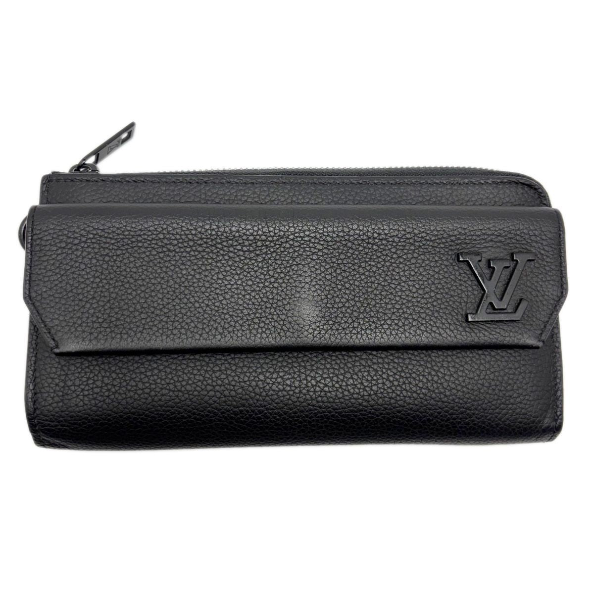 Louis Vuitton Wallet Aerogram Zippy Leather Black — view 2