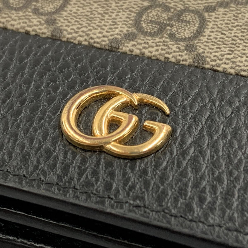 Gucci GG Marmont Supreme Mini Wallet Bifold Beige — view 3