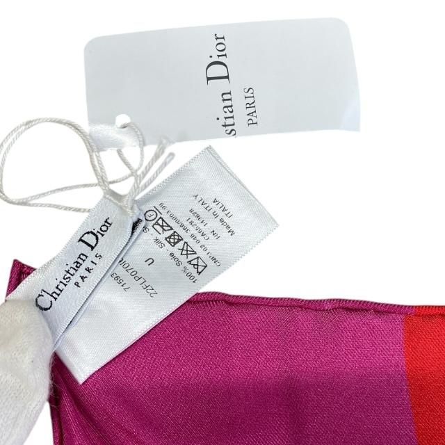Christian Dior 22 Flp070 I615 2022 Flower Pop Scarf Silk Red Blue Pink — view 8