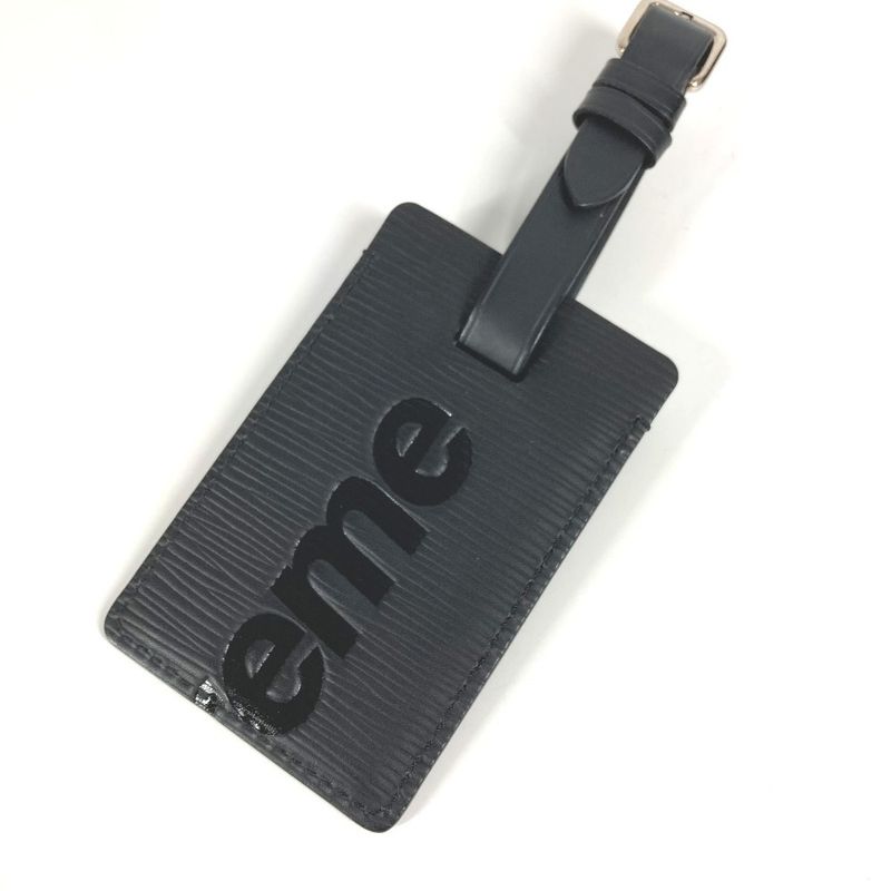 Louis Vuitton Name Tag Supreme Collaboration Epi Leather Noir Black — view 5