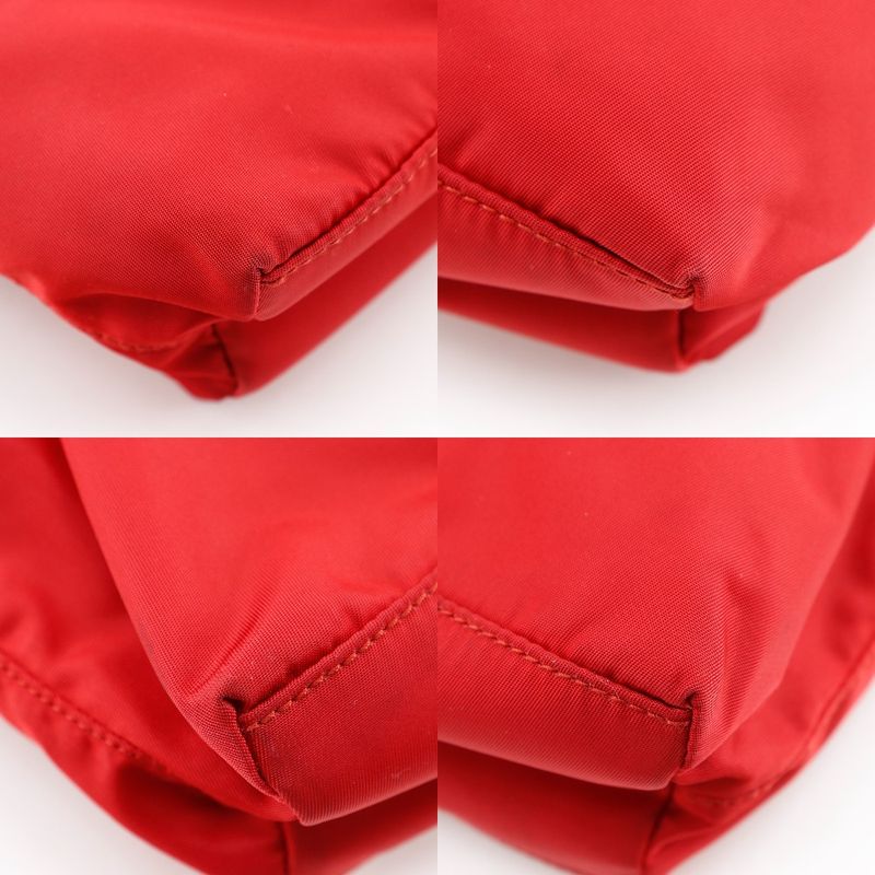 Prada 2-Way Shoulder Nylon Red Handbag — view 4