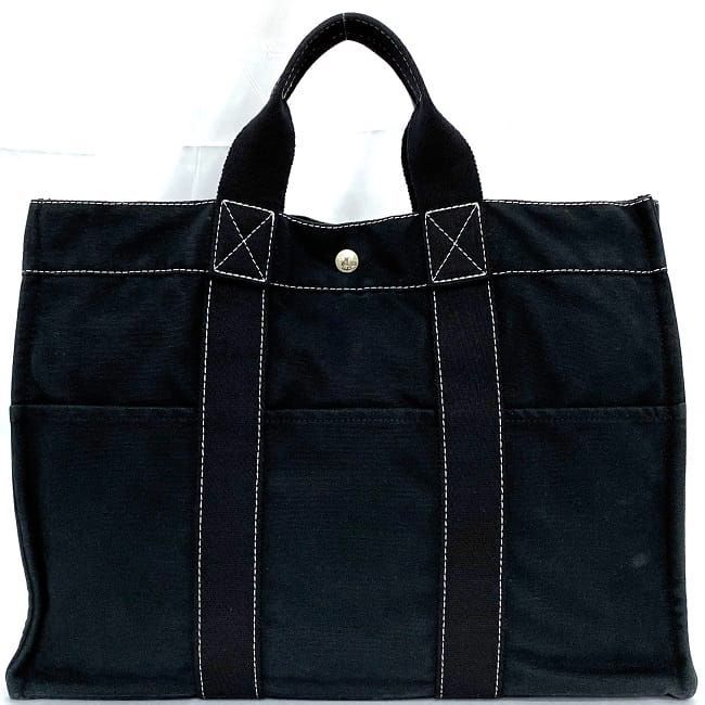 Hermes Deauville Tote MM Navy Black — view 4