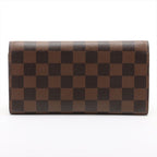Louis Vuitton Damier Portefeuille Emilie Zipper Long Wallet Ebene Brown — view 7