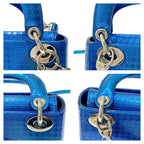 Dior Lady Metallic Shoulder Bag Blue — view 7
