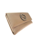 Gucci Long Wallet Interlocking G W Hook Leather Beige — view 4