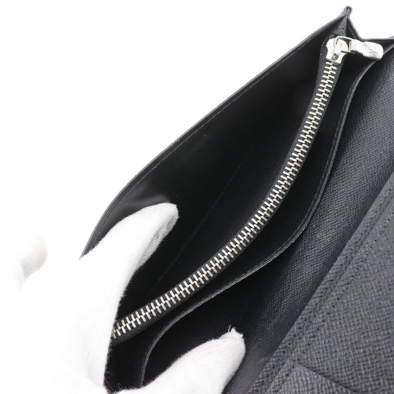 Louis Vuitton Portefeuille Brazza Taiga Noir Black Ta0138 Long — view 6