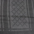 Gucci Wool Silk GG Logo Diamante Checked Fringe Stole Scarf Shawl Gray — view 6