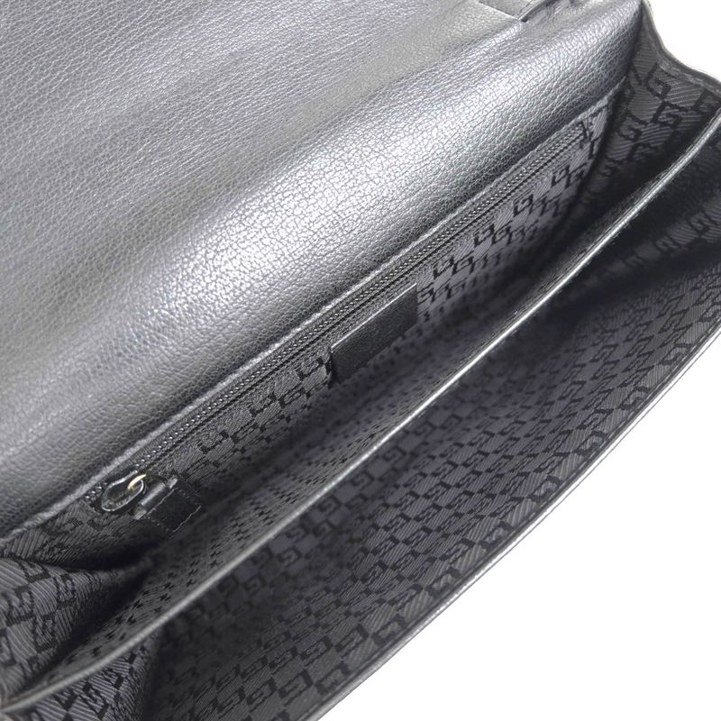 Gucci Bag Second Clutch Men Leather Black 03137 1669 Flap — view 8