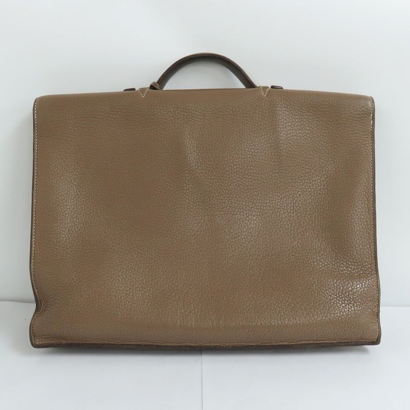 Hermes Sac A Depeches 38 Etoupe Taurillon Clemence F Stamp — view 3