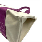 Hermes Bora Canvas Hand Tote White Purple — view 5