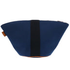 Hermes Palmyre Trapezoid Pouch Bag Canvas Cotton Corail Indigo Blue 1583 — view 2