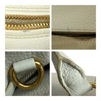 Prada Vittero Dino White Gold Hardware Leather Bn2534 Tote Handbag — view 5