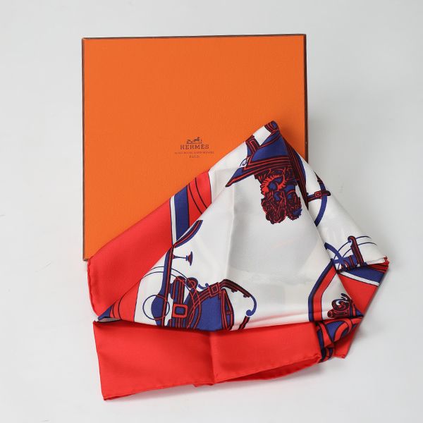 Hermes Scarf Carre 90 Exlibris Red — view 4