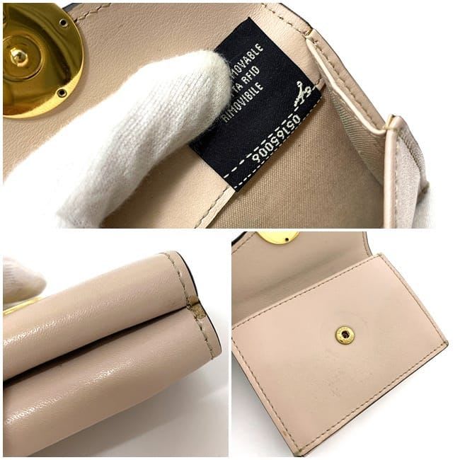 Fendi Trifold Wallet Pink Beige Gold Fize — view 9