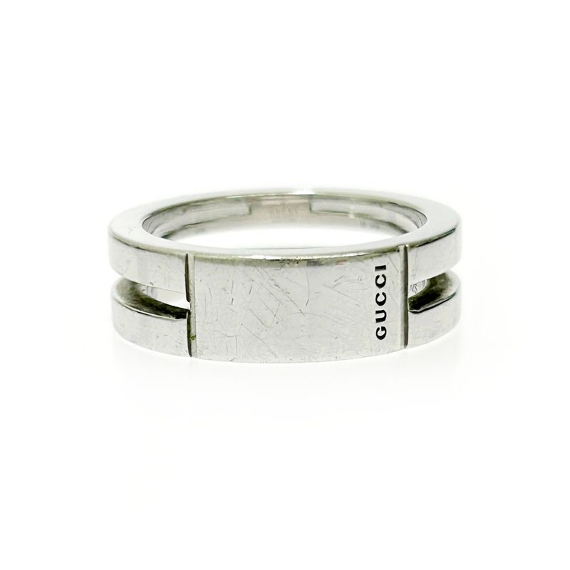 Gucci Silver Logo Double Line Ring 5.6 g 925 Engraved — view 4