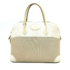 Hermes Handbag Bollide 35 Toile Ash White — view 2