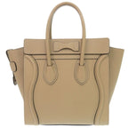 Celine Luggage Micro Shopper Leather Beige Handbag 1112 — view 3