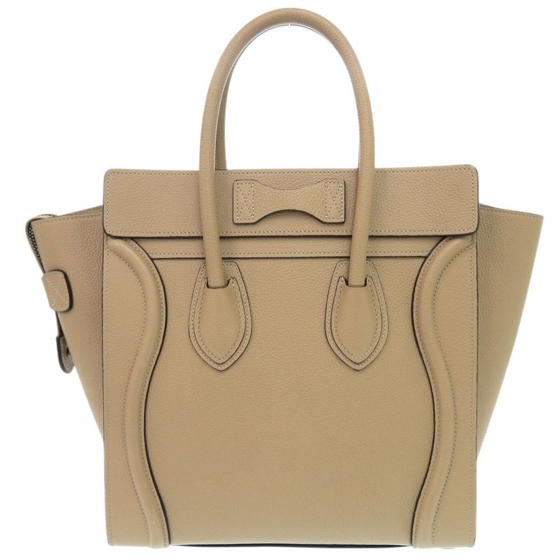 Celine Luggage Micro Shopper Leather Beige Handbag 1112 — view 3