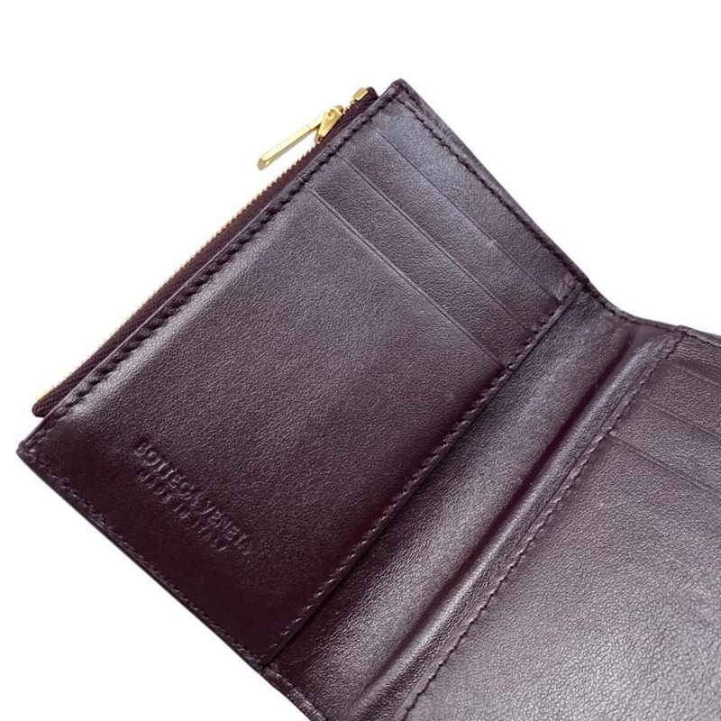 Bottega Veneta Trifold Wallet Maxi Intrecciato Leather Purple — view 9