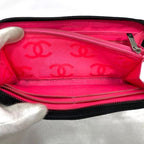 Chanel Round Zipper Long Wallet Black Cambon — view 7