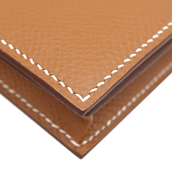 Hermes Long Wallet Bearn Soufflet Veau Epsom Gold Silver Hardware Brown
