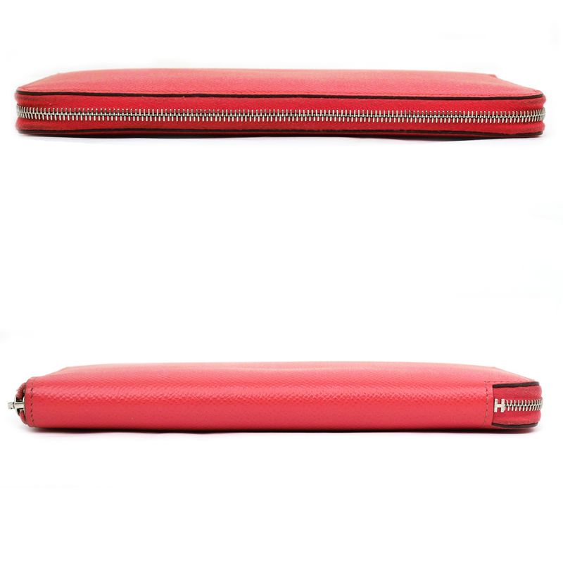 Hermes Azap Long Silk-in Veau Epsom Pink Silver Hardware — view 4