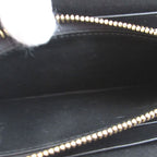 Loewe Amazona Canvas Leather Beige Black Round Zipper Long Wallet 0472 — view 4
