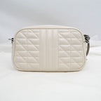 Gucci GG Marmont Shoulder Bag Beige Black Quilted Canvas — view 3