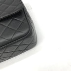 Chanel Quilted Big CC Logo Chain Shoulder Bag Black — view 5