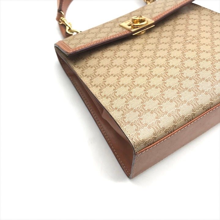 Celine Macadam Triomphe Circle 2-Way Bag Beige — view 5