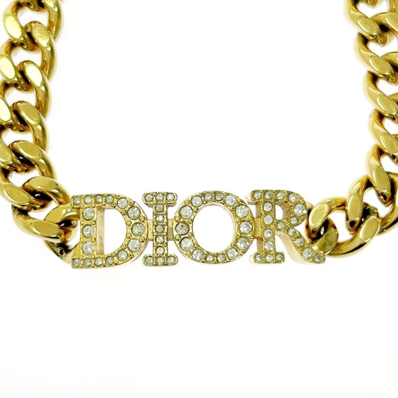 Christian Dior GP Rhinestone Evolution Logo Bracelet Gold — view 3