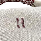 Hermes Bath Pouch Bride-a Black GM Toile Canvas H Logo Zigzag Rouge Ash Red — view 8