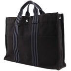 Hermes Fourre Tout MM Tote Bag Cotton Canvas Black Handbag — view 2