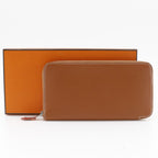 Hermes Azap Silk-in Vaux-epson Brown Q Long Wallet — view 9