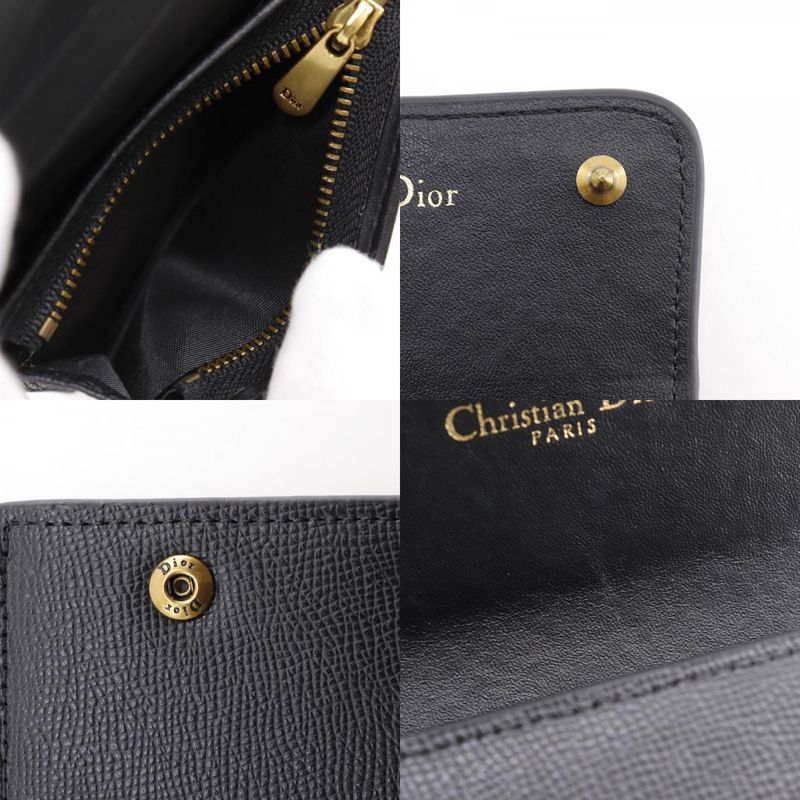 Dior Compact Wallet Calf Black Trifold — view 7
