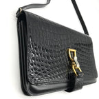 Gucci Croco Vintage Shoulder Bag Combination Black — view 9