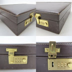 Loewe Business Bag Leather Brown Beige Gold Hardware Attache Case Hard — view 7