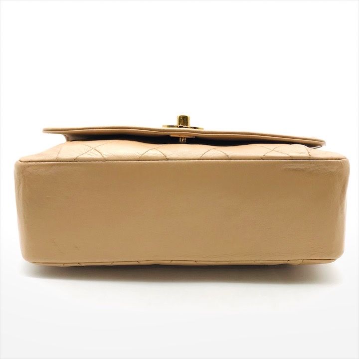 Chanel Diana Quilted Lambskin CC Logo Shoulder Bag Beige — view 3
